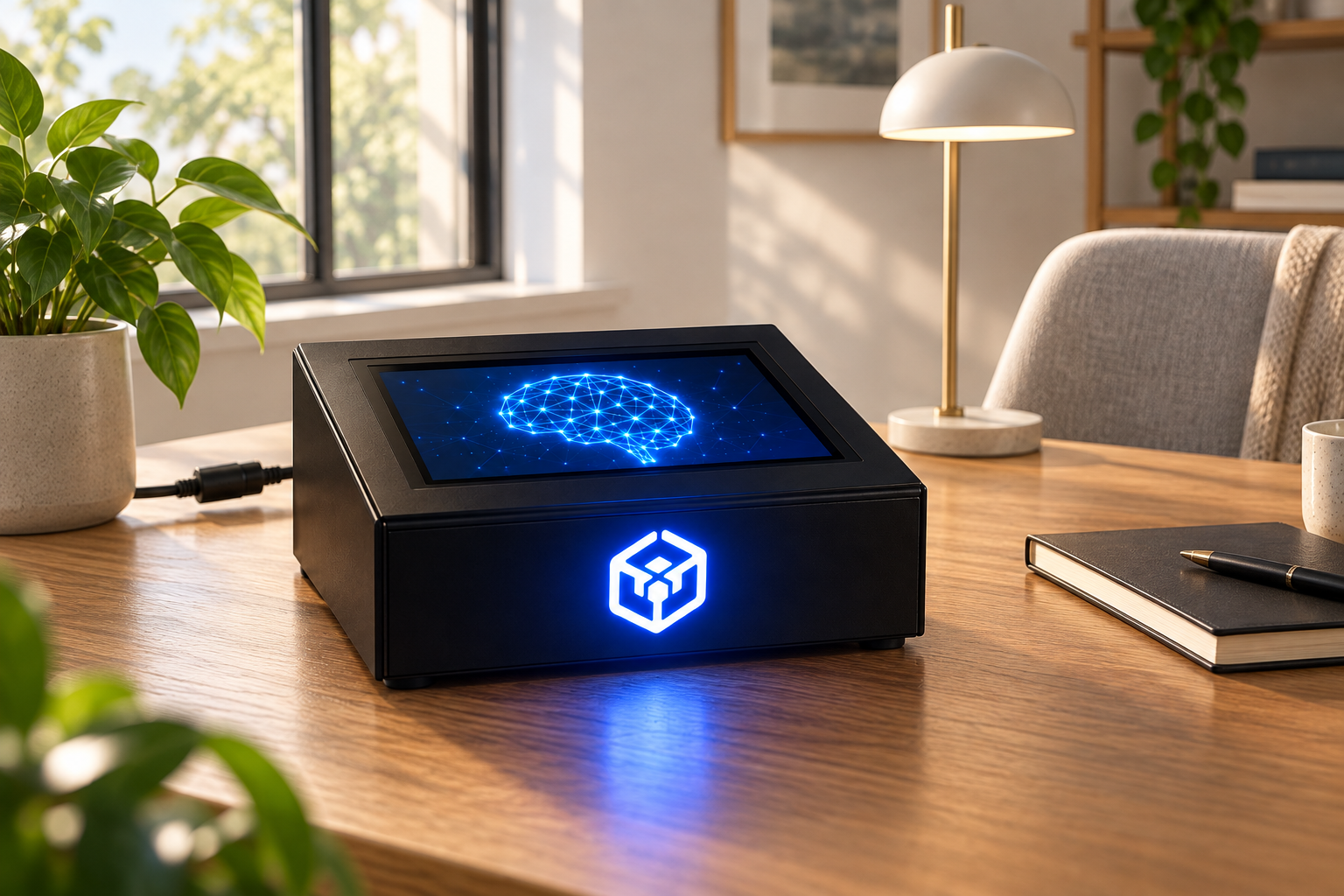 Black Box Crypto™ appliance on a sunlit desk